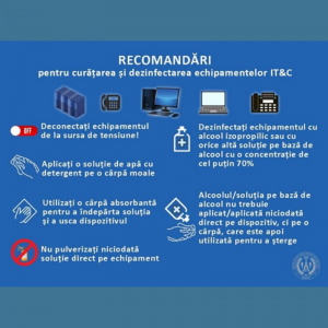 Dezinfectarea echipamentelor de comuncare este esențială